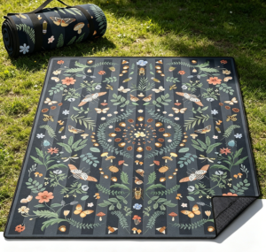 Mushroom Pattern Waterproof Picnic Blanket