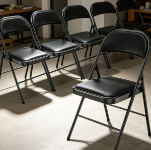 Six-Pack PU Leather Padded Folding Chairs