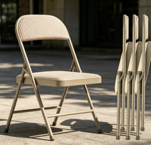 Four-Pack Oatmeal Fabric Padded Dining Chairs