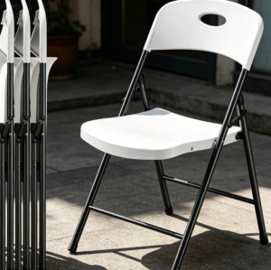 Four-Pack White Heavy Duty Folding Chairs