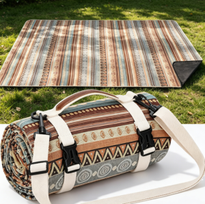 Portable Sand-Free Picnic Blanket with Strap