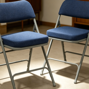 Two-Pack Navy  Padded Folding Chairs
