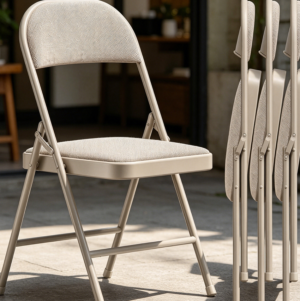 Four-Pack Fabric Padded Folding Dining Chairs